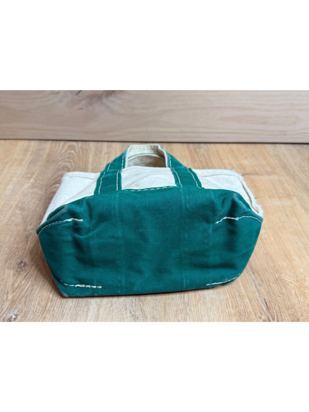 Vintage 70s 80s LL Bean Green Micro Mini Boat & Tote Canvas Bag Sawtooth Tag - Picture 6 of 12